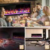 50" Smart Electric Fireplace Heater, Sleek Black, with Remote & Timer