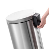 8 Gallon Kitchen Trash Can with Lid + 1.3 Gallon Round Stainless Steel Step Trash Can Combo for Bathroom,