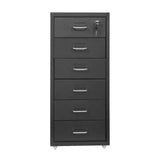 6 Drawer File Cabinet with Lock, Vertical Filing Storage Cabinets with Wheels
