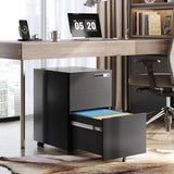 Combination Lock Metal 3-Drawer File Cabinet, Assembled, Mobile, Black for Home Office