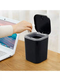 0.5 Gallon Plastic Trash Can With Lid Compact Desktop Waste Bin