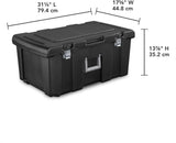3-Pack Under-Bed Storage Bags Wheeled Lockable Plastic Bins w/Lids Black