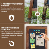 Large Sandwich A-Frame Chalkboard Sign - 40 x 20 Inches Magnetic Wooden