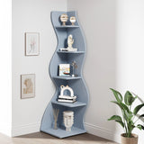 Tribesigns Corner Shelf, Modern 5-Tier Wall Corner Bookshelf, Stylish Corner Small Bookcase Storage Rack Plant Stand
