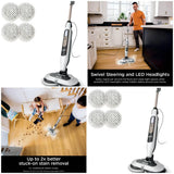 Electric Floor Mop w. Steam Blaster Technology 3 Modes LED for Hard Floors
