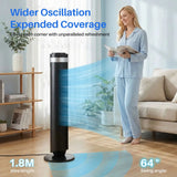 Bladeless Tower Fan for Bedroom, 25ft/s High Velocity 28dB Quiet DC Fan