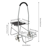 Silver Steel Oxford Cloth Multifunctional Sketch Easel Trolley Folding Three-wheeled