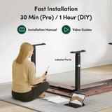 63 x 55 L-Shaped Adjustable Height Desk, Electric Sit-Stand Computer Desk with Splice Board,