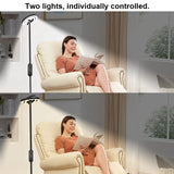 Modern Standing LED Floor Lamp with 2 Rotatable Lights, Remote & Touch Control