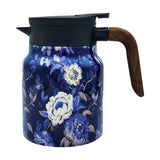 1000ml Vintage Floral Tea Kettle Stainless Steel Insulated Tea Pot Built-in Infuser
