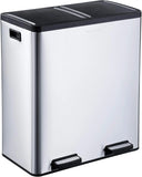 Extra Large 70L Dual Trash & Recycling Bin with Soft-Step Pedal, Removable Bins