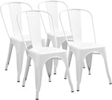 Furmax Metal Dining Chair Indoor-Outdoor Use Stackable Classic Trattoria Chair Chic Dining Bistro Cafe