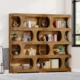 Tribesigns 71" Tall Bookcase, 4-Tier S-Shaped Bookshelf, Wood Decorative Storage Shelving