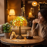 Reading Desk Lamp, Stained Glass Bedroom Table Lamp, 12-inch For Bedside