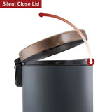 12 Liter Stylish Grey and Copper Soft Pedal Office Kitchen and Bathroom Trash Bin