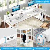 Tribesigns 78.74 Inches Extra Long Two-Person Desk, Double Computer Desk
