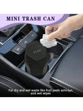 Car Trash Can With Press Type Lid Cup Holder Mount Leakproof ABS Garbage Bin