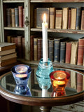 3 Colors Nordic Glass Candle Holder (Orange/Blue/Green), Square Striped 2 In 1