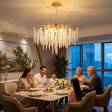 Modern Gold Tree Branch Chandelier, 60cm Adjustable K9 Crystal Raindrop