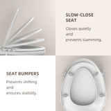 AQUATIZ Elongated Bidet Toilet Seat with Soft Close, Non-Electric Bidet Toilet Seat with Self