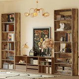IRONCK Bookshelves and Bookcases Set of 2 Floor Standing 6 Tiers Display Storage Shelves