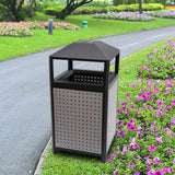 Commercial garbage bin with ashtray, 38 gallons, outdoor garbage bin, garbage bin