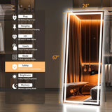 1pc-Modern 75" x 28" LED Mirror with Adjustable Brightness For  Living Room