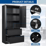 Metal Cabinets with Lockable Drawers and Doors Lateral File Cabinets Steel Filing Lockers Book Case