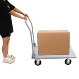 2000lbs Industrial Silver Flat Dolly Cart Heavy-Duty Iron Hand Truck