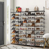 10 Tiers Extra Large Shoe Rack  for 80 Pairs & Boots with Hooks for Closet