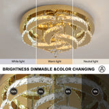 Luxury Gold K9 Crystal Ceiling Lamp Dimmable Led Chandelier Modern Living Dining