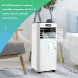8000 BTU Portable Air Conditioner with Remote Control 3-in-1 w/ Drying