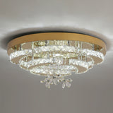 Luxury Gold K9 Crystal Ceiling Lamp Dimmable Led Chandelier Modern Living Dining