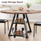 Round Dining Table for 4Kitchen Dining Room Circle Dinner Pedestal Table Space Saving