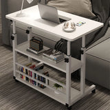 Height Adjustable Computer Desk with Rolling Wheels Swivel Wheel Home Desk
