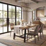 Industrial Dining Table or 4-6 People, 63" Long Large Kitchen Table with Sturdy Metal