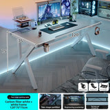 Two-Section Split Solid Wood Computer Gaming Desk  | Ergonomic Home Office