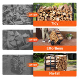 SucceBuy Firewood Log Cart Outdoor and Indoor Wood Rack Storage Mover with Wheels