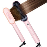 TYMO Ring Hair Straightener Brush Hair Straightening Iron with Built-in Comb, 20s Fast Heating