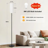 64 Inch Floor Lamp For Living Room With LED Bulb, 3 Color Temperatures