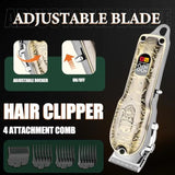 Hair Clippers Set for Men with LED Display Cordless Hair Clipper Trimmer in Black Professional