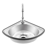 Hand Wash Sink, Corner Basin Sink with Wall Bracket, Triangular Hand Basin Sink for