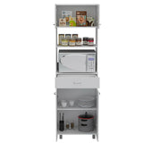 Caribe Microwave Cabinet, Four Legs, One Drawer, Double Door, One Shelf  White
