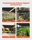 90% Sun Shade Cloth, 10 x 10 ft Pergola Shade Cover with Stainless Steel Grommets