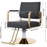 Black & Gold Barber Salon Chair 360° Rotatable Salon Chair Adjustable Lift Height Stylist