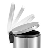 8 Gallon Kitchen Trash Can with Lid + 1.3 Gallon Round Stainless Steel Step Trash Can Combo for Bathroom,