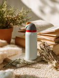 Owalaa creamy white 32oz/945ml stainless steel insulated water bottle with straw