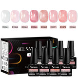 8pcs Nude Jelly Gel Nail Polish Set With Box Translucent Color Semi Permanent Soak Off UV LED Gel