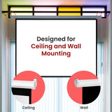 Manual Pull Down Projector Screen 72', Matte White w/ Auto-Lock for Home