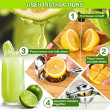 2-Pack Manual Citrus Juicer, Heavy Duty Lemon Orange Squeezer with Non-Slip Grip